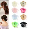 Presilha de cabelo flor de cinco pétalas com fluxo transfronteiriço da Amazon, acessório de cabelo com presilha de tubarão para a parte de trás da cabeça, presilha para franja, penteado semi-preso