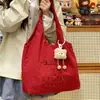 Bolso de Lona de Nylon Bordado para Mujer Otoño e Invierno Gran Capacidad Bolso de Hombro y Axila Ligero Casual Versátil Bolso Tote para Viajero
