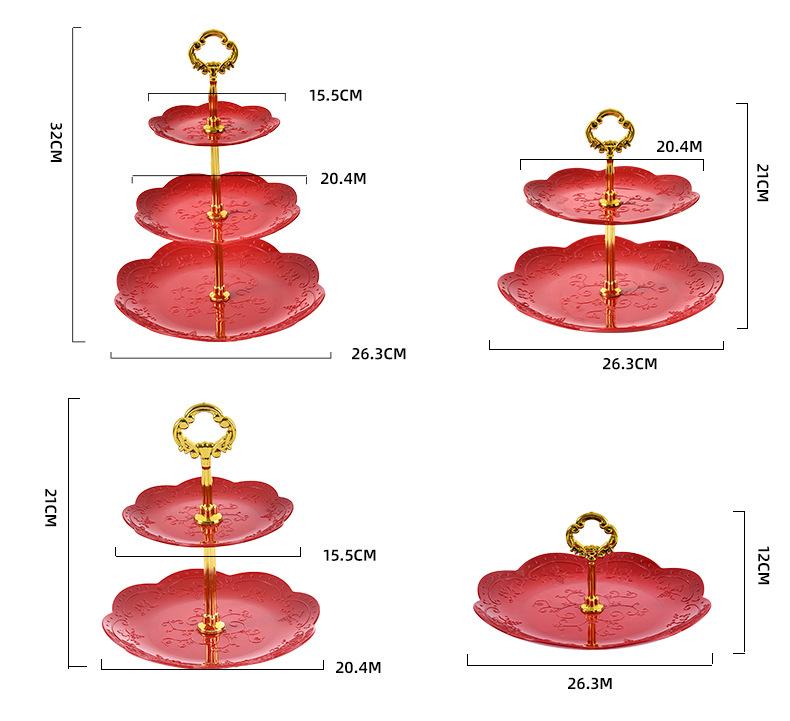 果盘高级感轻奢 果盘春节 果盘中式 多层水果盘