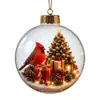 Adorno Transparente de Koala Navideño Bola de Cristal Luminosa 3D Adorno Colgante para Decoración de Escena Navideña de Árbol de Navidad