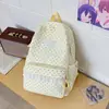 Mochila de estilo ins coreano estilo universitario con lunares de alta apariencia para estudiante de secundaria, mochila de viaje dulce estilo chica suave con encaje