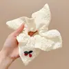 Scrunchie cuadrado de bufanda floral bordada para mujer, suave goma elástica de alta elasticidad para coleta, accesorio para el cabello de alta gama
