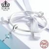 Aifule S925 Sterling Silver Charme em estoque ballet menina DIY frisado pulseira feminina acessórios SCC514