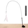 Potente ventosa gato ticker alambre de acero caña larga pluma juguete para gato auto-alivio resistente al aburrimiento mordida gato ticker juguete para mascota