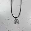 Set de Collares para Pareja Colgante Sol y Espiral - Gargantillas de Cordón Negro Vintage, Joyería Estética Unisex