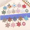 Liga de Zinco Pingente de Floco de Neve Multicolorido com Gotejamento de Óleo Enfeite de Natal de Inverno Brincos Artesanais DIY Acessórios de Joias Chaveiro