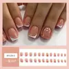 Uñas Postizas de Venta Caliente con Borde Dorado Estilo Francés para Comercio Exterior, 24 Piezas, Uñas Postizas Cortas Estilo Europeo Suave y que Realzan el Cutis, Lote Mixto