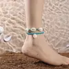 Diversión de Verano Océano Playa Viento Conjunto de Múltiples Piezas Cuerda para el Pie Tejida de Conchas Arcilla Suave Coco Árbol Amor Pez Cerámico Cadena para el Pie
