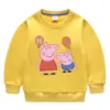Sudadera de Terciopelo Infantil Peggy Piggy Niños Terciopelo Ropa de Otoño e Invierno Niñas Engrosada Cálida Base Ropa Infantil de Invierno