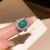 Anillo de Zirconia de Colores Estilo Dulce Fresco Dopamina Joyería de Mano Simple de Moda Versátil para el Trabajo para Mujeres