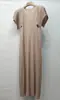 Qualidade de Loja Nova Moda Primavera/Verão Manga Morcego Decote V Comprimento Médio Solto Emagrecedor Vestido Elegante Saia Longa