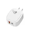 Carregador de Celular Oval Ac Multi-Porta Adaptador de Energia 5V2A12W Carregador Rápido Pd25W+Qc3.0