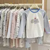Conjunto de ropa interior térmica de otoño e invierno para niños, algodón puro, para niños y niñas, incluye camisetas de manga larga y pantalones largos, adecuado para usar en casa y como pijama