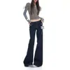 Al por Mayor Spot Jeans Azules Originales de Tiro Bajo Microcampana para Mujer Otoño Estilo Chica Picante Americana Jeans Acampanados Adelgazantes