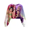Patrón Transfronterizo Nuevo Grupo Cazador de Brujas K-Pop Sudadera Casual Corta para Chicas Estampado 3D Cuello Redondo Suministro
