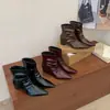 Botas Altas de Tacón Grueso con Punta Aguda para Mujer, Caña Media, 2026 Otoño/Invierno, Botines Nuevos, Cremallera Trasera Fruncida, Botas de Montar