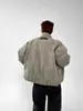 Moda Japonesa Chaqueta de Algodón Simple con Cuello Alto para Hombre Otoño e Invierno Suelta Cálida de Algodón Versátil de Moda Casual