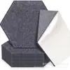Fornecimento Transfronteiriço de Adesivos de Parede de Placa Acústica Hexagonal de 12 Peças, Absorvente de Som e Redutor de Ruído, Decoração de Parede, Placa Acústica de Fibra de Poliéster