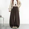 Pantalones de Chándal Anchos Curvos Estilo Americano para Mujer Otoño Temprano 2026, Pantalones Casuales Sueltos Estilo Perezoso de Gama Alta para Mujer