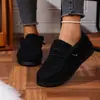 Comercio Electrónico Transfronterizo Zapatos de Felpa y Piel para Mujer Invierno Exterior Suela Plana 2026 Nuevo Estilo Coreano Mocasines Zapatos Cálidos Venta al por Mayor