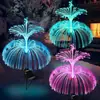 Lâmpada de Água-Viva Solar LED Fibra Óptica Luz Colorida de Atmosfera Decoração de Paisagem de Jardim e Pátio Lâmpada de Gramado de Luz Colorida