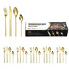 Amazon Transfronterizo Cubiertos de Acero Inoxidable Cuchillo de Caballero, Tenedor y Cuchara Set de 24 Piezas Hotel Cuchillo Creativo para Steak Set de Cubiertos Occidentales