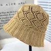 Gorro de Punto Hueco para Mujer, Nuevo Estilo Coreano de Primavera y Verano, Reductor de Edad, Simple, de Corea del Sur, Ins, para Cara Pequeña, Sombrero de Cubo
