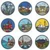 Parches Bordados de Destinos de Viaje del Mundo, Parches Termoadhesivos sin Coser, 9 Tipos de Insignias Conmemorativas de Check-In para Ropa