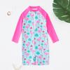 2025 Fato de Banho Infantil Flamingo Protetor Solar Roupa de Surf Fato de Banho Fofo para Menininha para Águas Termais