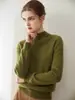 Nuevo Estilo Jersey Liso 100% Cachemira Grueso Otoño e Invierno Tejido Capa Base Pura Primera Línea Cuello Medio Alto Ropa Interior para Mujer
