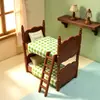 Escena de Dormitorio Retro, Perchero, Armario, Tocador, Ropa de Cama, Adornos, Casa de Juegos Miniatura, Escena en Miniatura, Juguetes de Casa de Muñecas