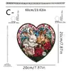 Día de San Valentín Conejito Blanco Durmiendo entre Rosas Adorno Colgante para Puerta y Ventana de Jardín Acrílico 2D Decoración Festiva