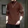 Camiseta de manga larga de forro polar de doble cara para otoño e invierno para hombre, camiseta base unisex casual ajustada con cuello camisero, top engrosado y cálido