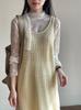 Vestido coreano Tao Chuan con escote en U y aberturas laterales, blusa de punto con abertura lateral, primavera 25, YL066
