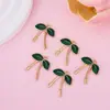 Accesorios para Joyería DIY de Aleación Transfronterizos Colgante Creativo de Lazo Aretes de Hoja Verde Accesorios para Pulsera Llavero