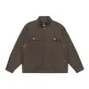 Ropa Vintage Yidao Otoño 2026 Nuevo Retro Japonés Moderno Cuello Alto Casual Bolsillo Grande Cuero PU Chaqueta de Trabajo para Hombre
