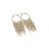 Pendientes de metal con hebilla de borla redonda galvanizada en oro real, estilo frío, pendientes personalizados de moda europea y americana para mujer, venta al por mayor