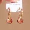 Pendientes Ruyi de Granate Rojo de Lujo Ligero y de Alta Gama para Mujer, Pendientes Brillantes de Diamante de Moda y Elegantes, Pendientes de Diseño de Nicho