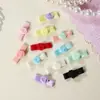 Flor de rosa de cinta fresca, moño lindo de flor mini de nudo plano, decoración para ropa de muñeca, moño de color block