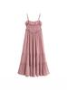 Ropa de Mujer para Comercio Exterior de Aliexpress Estilo Europeo y Americano Transfronterizo Zr Punto Nuevo Vestido de Longitud Media con Volantes