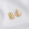 Colgante de Oso Fresa Estéreo Relleno de Oro de 14K que Conserva el Color Oso Violento Colgante Hecho a Mano DIY Pulsera de Hilo Collar Joyería Colgante Colgante
