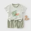 Conjunto de Bebé Jingqi Ropa de Verano Estilo Nuevo Camiseta de Manga Corta Pantalones Pijama Ropa de Verano Elegante Linda Ropa para Niños