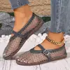 Sandálias Plus Size Femininas Peixe Comércio Exterior Vazadas Sandálias Baixas Estilo Europeu Americano Malha Novo Estilo Transfronteiriço Primavera Verão 2026 Bico Redondo