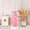 Taza aislada de neopreno con funda impresa, correa para el asa, aislante térmico, antideslizante, diseño de caricatura, funda protectora para vaso de vidrio de 330 ml para niños