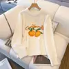 Suéter Tejido de Punto con Cuello Redondo Jacquard Naranja Energético Otoño/Invierno Sentido del Diseño Bloque de Color Mangas Raglán Top para Mujer