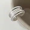 Anillos Lineales de Estilo Minimalista Fresco para Mujer, Personalidad de Moda Irregular Versátil Borde Ancho Popular Nuevo Anillo para Dedo Índice Abierto