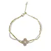 Pulsera de Doble Capa con Pétalos de Zircón de Nuevo Estilo Veraniego, Exquisita y de Moda, Nicho de Lujo Ligero, Diseño Elegante y Versátil, Joyería para Mujer