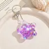 Chaveiro Criativo de Acrílico Luminoso Estrela de Cinco Pontas Areia Líquida Pingente Fofo para Mochila Feminina Chaveiro Preenchido com Óleo