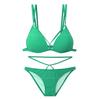 Traje de baño 2022, nuevo bikini sexy dividido de tres puntos, traje de baño de aguas termales con fruncido en el pecho pequeño para mujer, bikini