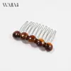 Nuevo Peine para el Cabello de Acetato Estilo Francés de Wjia con Perlas Redondas Vintage, Sensación de Alta Gama, Accesorio Versátil para el Cabello para Mujeres, Adorno Sencillo para el Cabello para Peinados Recogidos